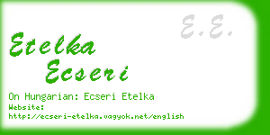 etelka ecseri business card